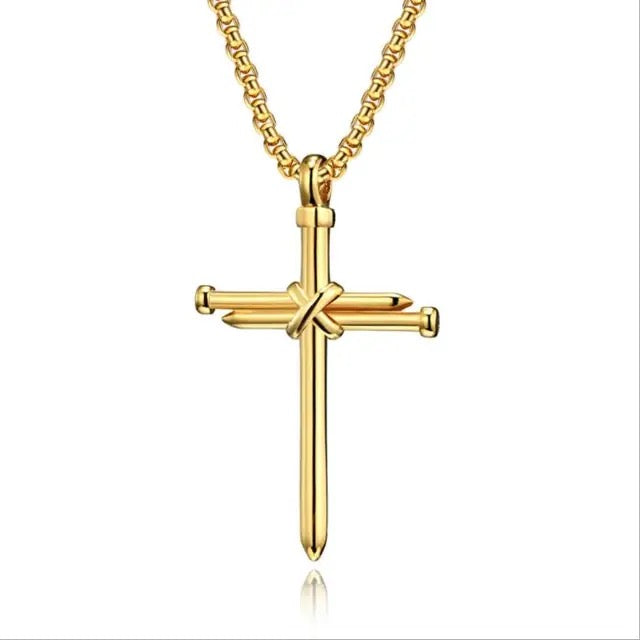 Son of David Three Nails Cross Pendant & Chain