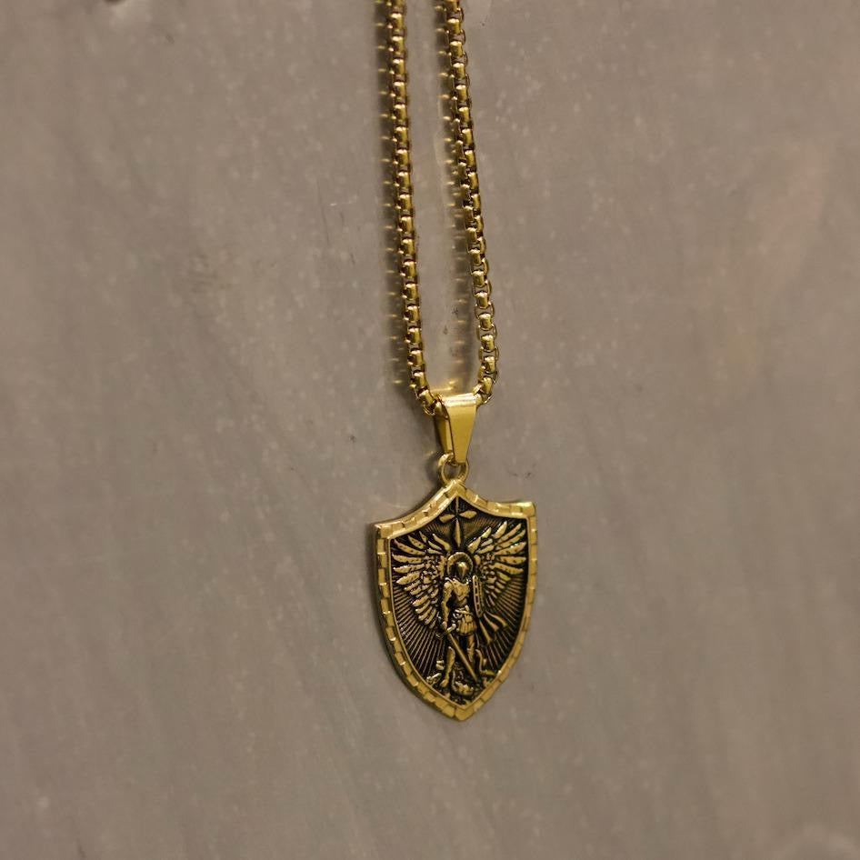 Michael the Archangel Psalm 27:1 Engraved Shield