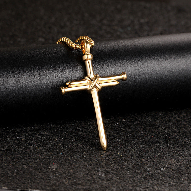 Son of David Three Nails Cross Pendant & Chain