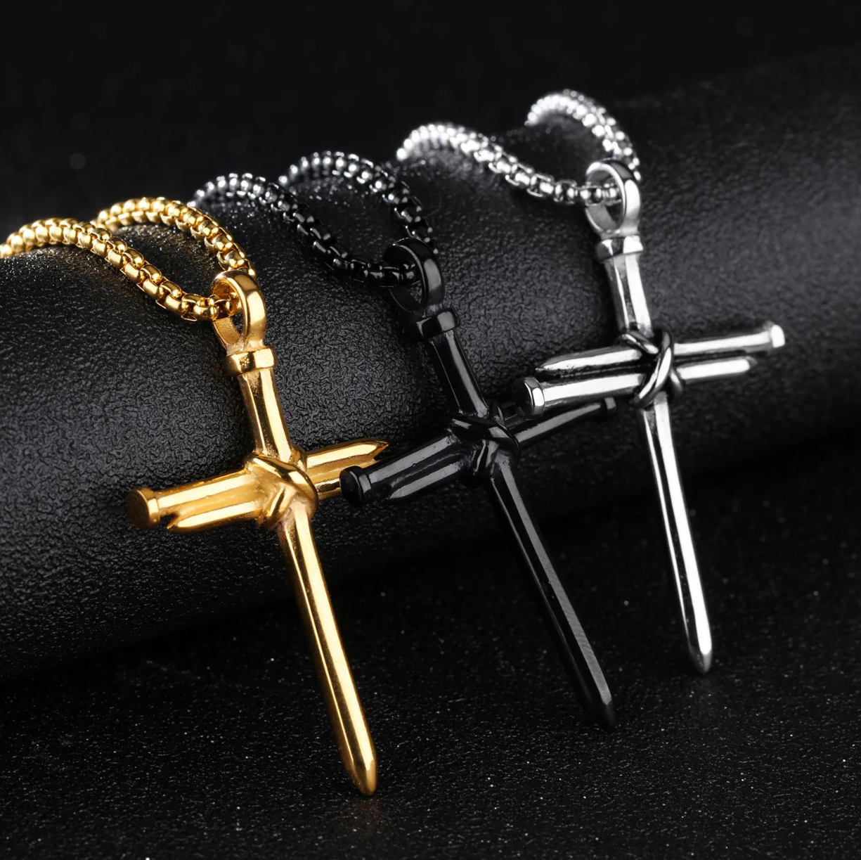Son of David Three Nails Cross Pendant & Chain